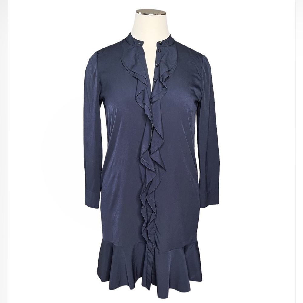Tory Burch Navy Ruffle Dress